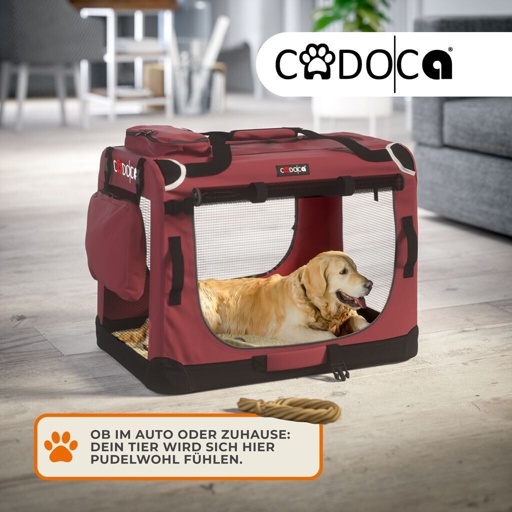 Cadoca Caisse de transport pour chien S Dark Red