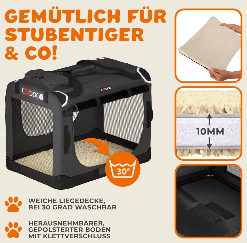 Cadoca Caisse de transport pour chien M Dark Grey Cadoca Caisse de transport pour chien M Dark Grey