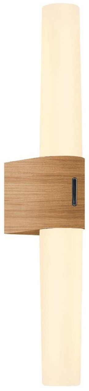 Nordlux Helva Double Basic LED bathroom wall light, wood decor F