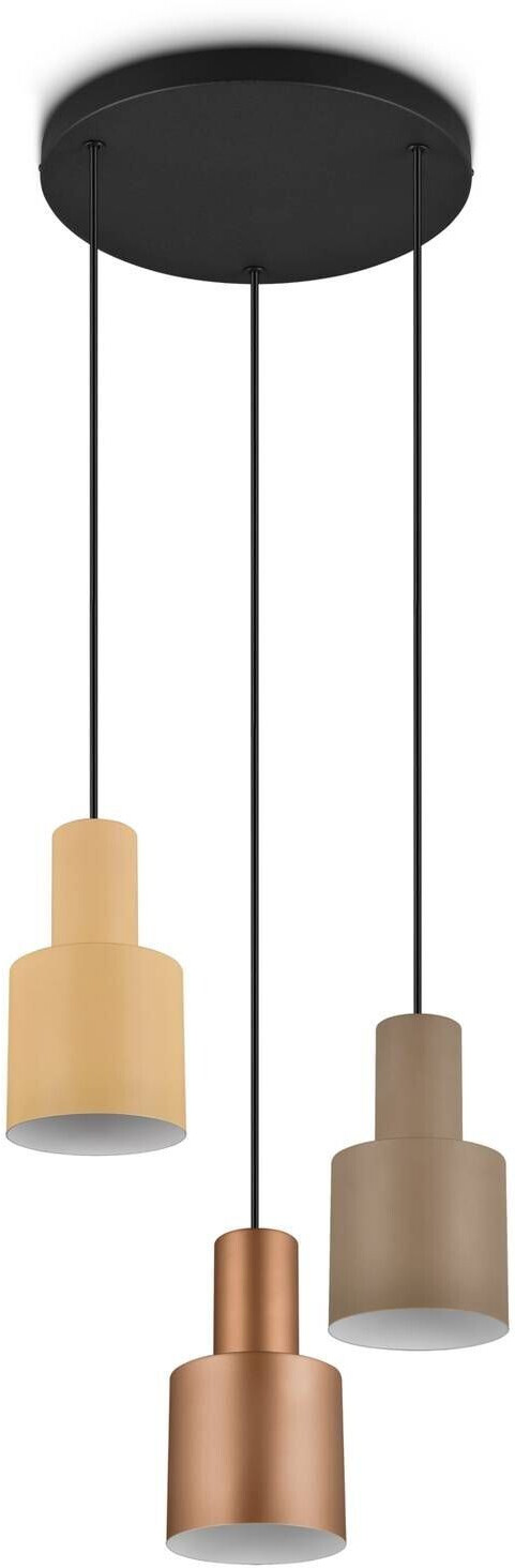 Trio Agudo hanging light, multicolored, 3-bulb, roundel