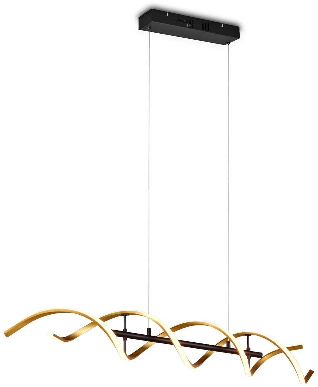 Trio LED hanging light Sequence, dimmable, CCT, brass