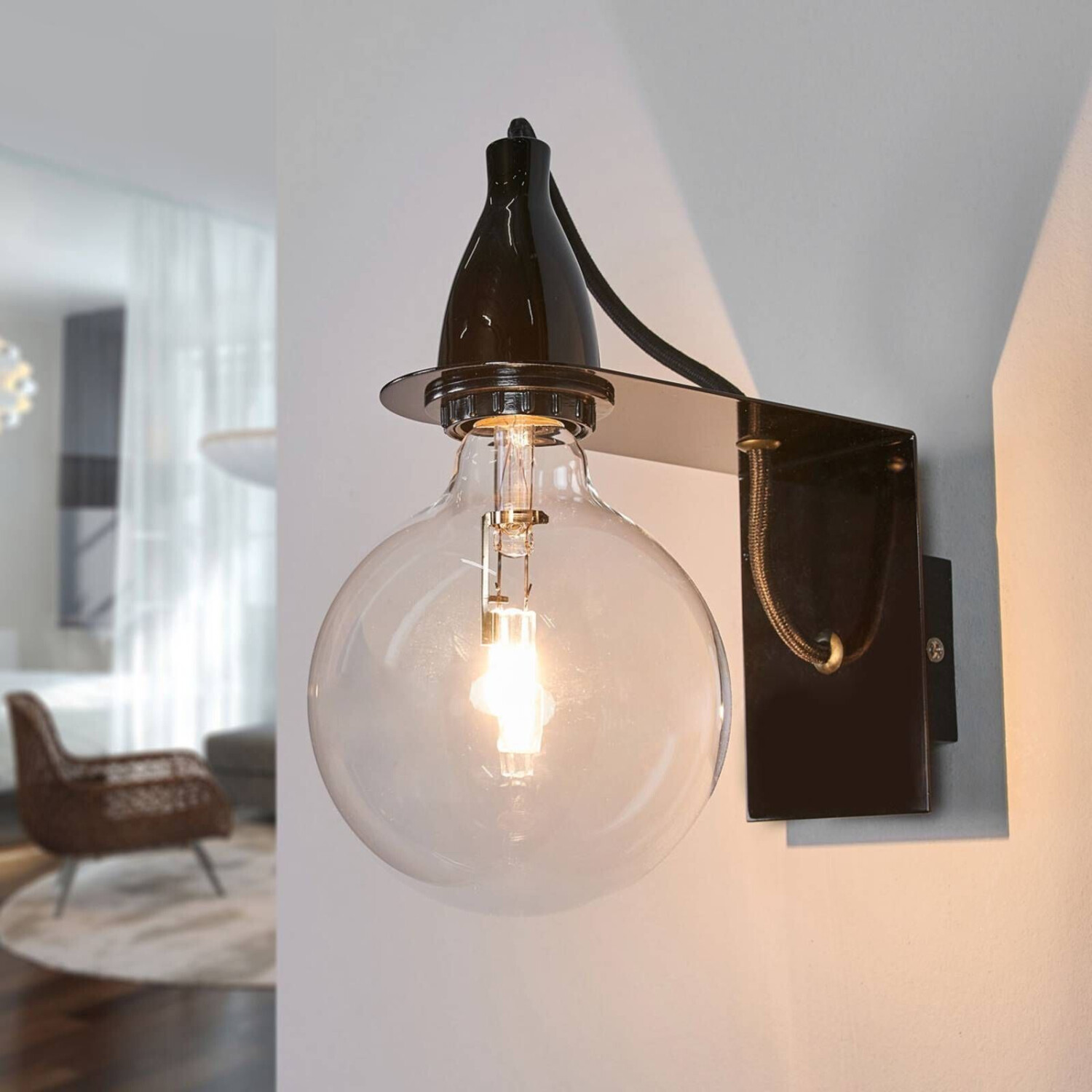 IDEAL LUX Black design wall lamp Minimal
