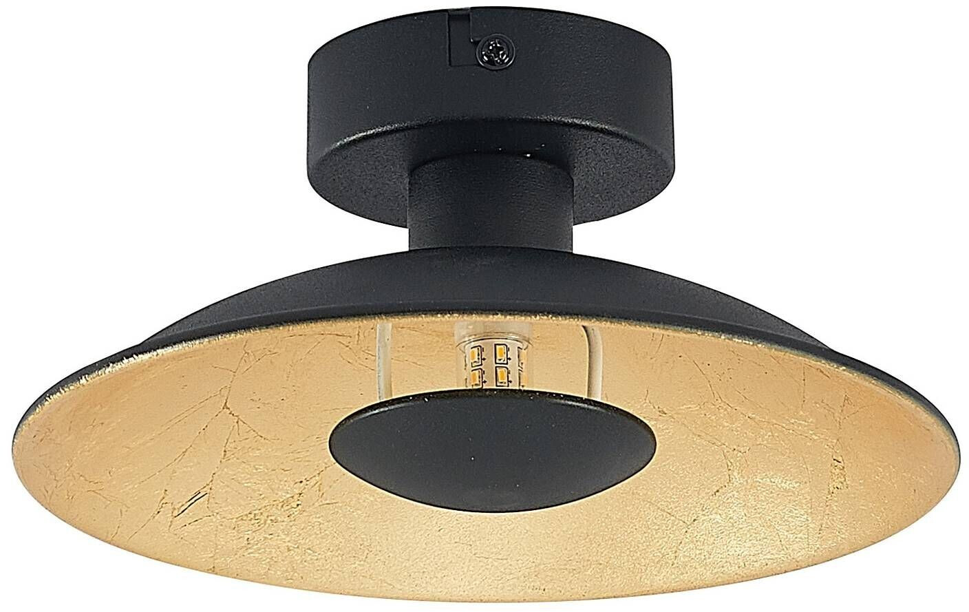 Lindby Narisara ceiling lamp, black and gold, 20 cm