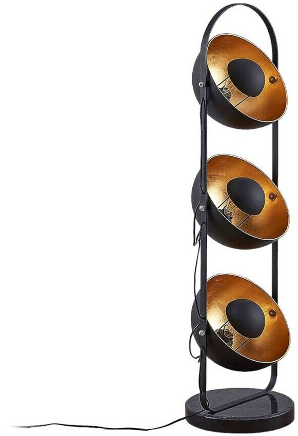 Lindby Floor lamp Muriel 3-bulb. black gold