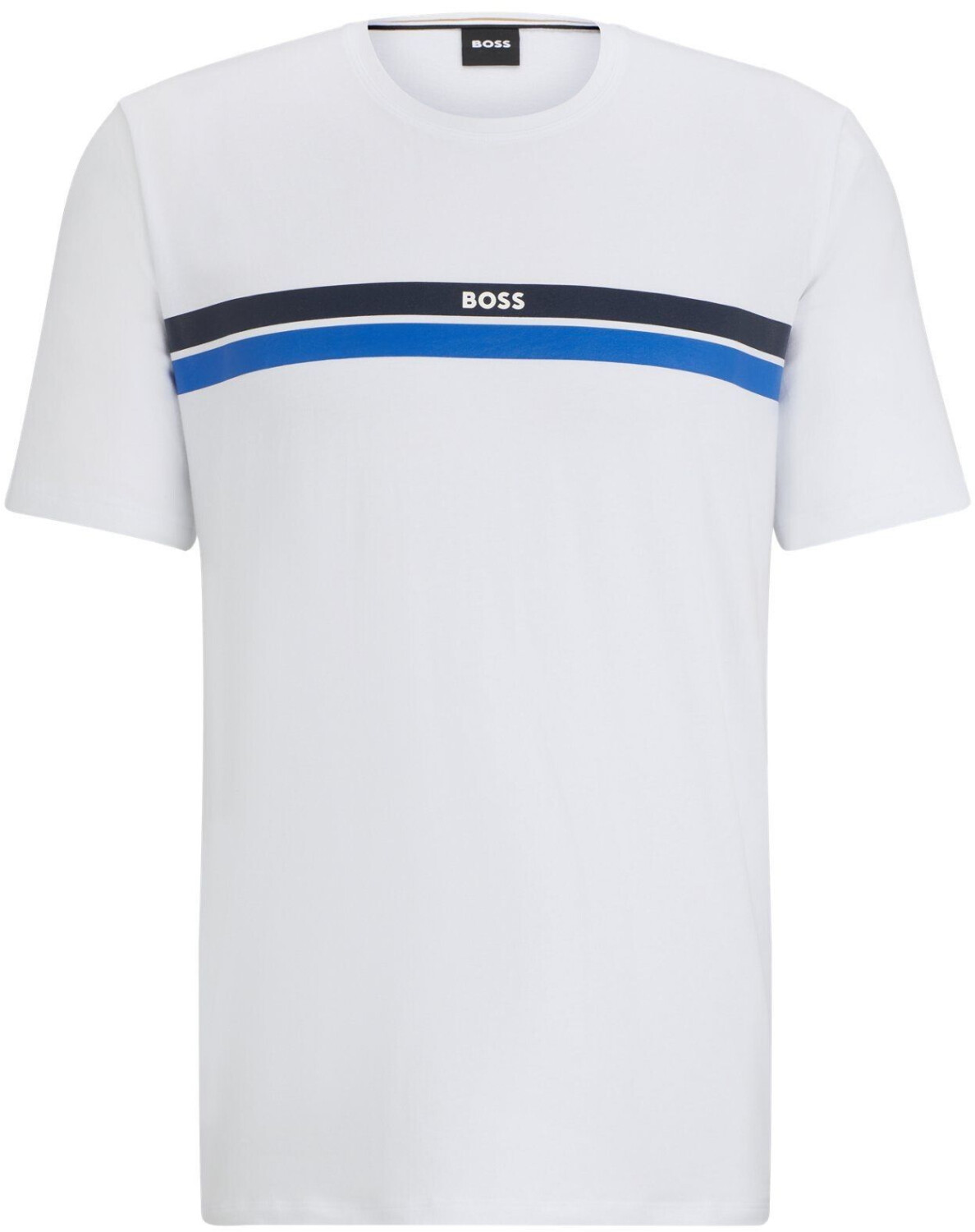 Hugo Boss Pyjama shirt in stretch cotton jersey with logo stripes (50515561) white
