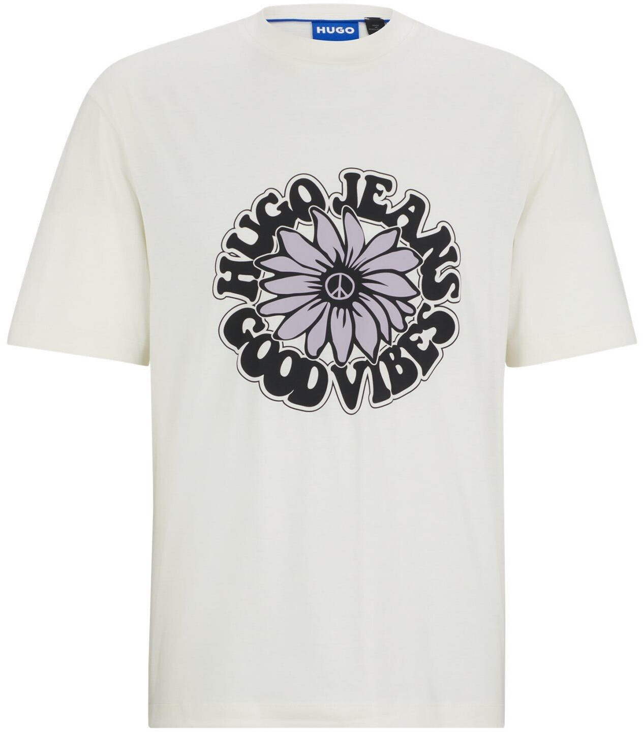 Hugo Cotton jersey T-shirt with retro artwork (50515317) white