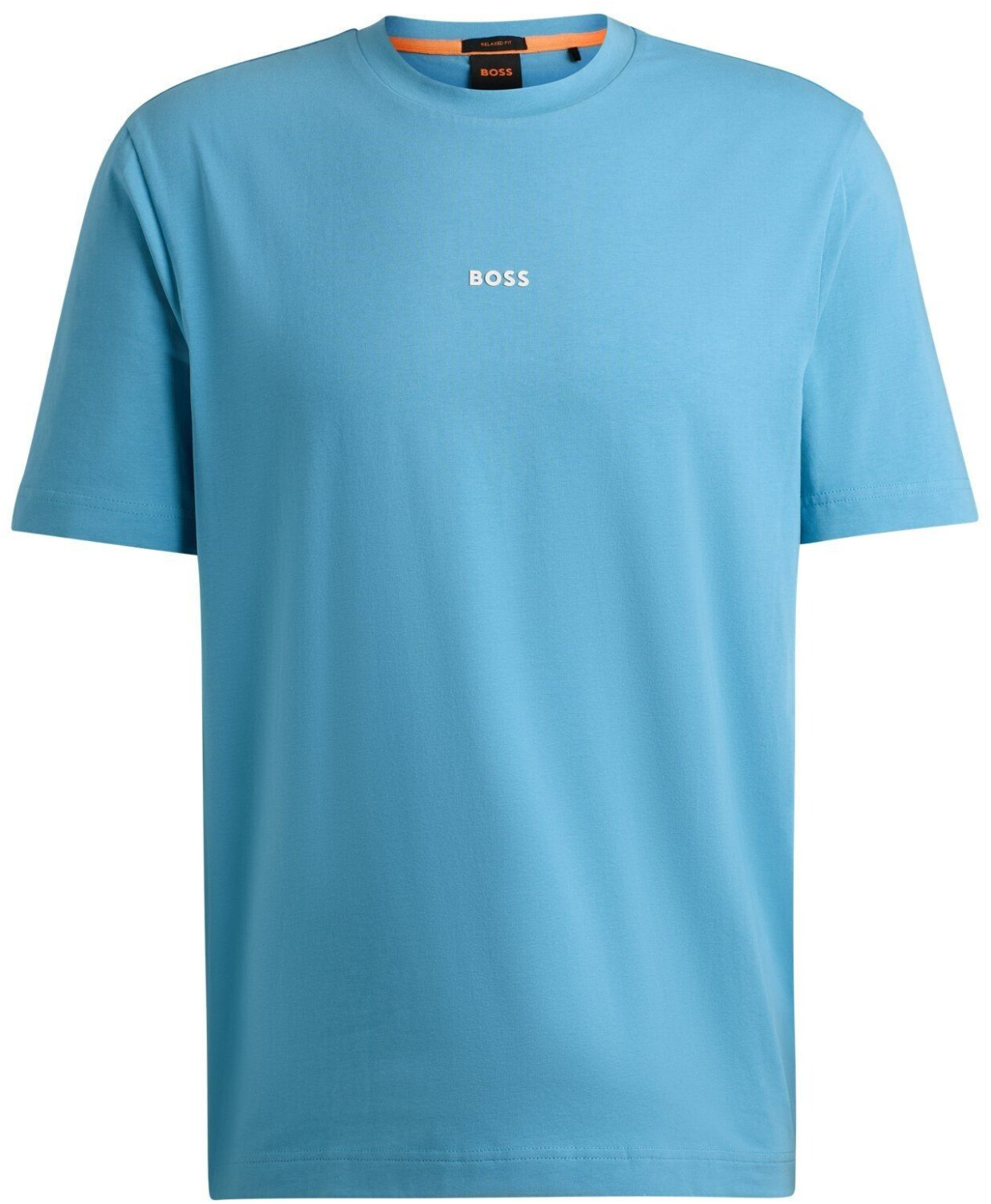 Hugo Boss Relaxed-fit stretch cotton T-shirt with logo print (50473278) blue
