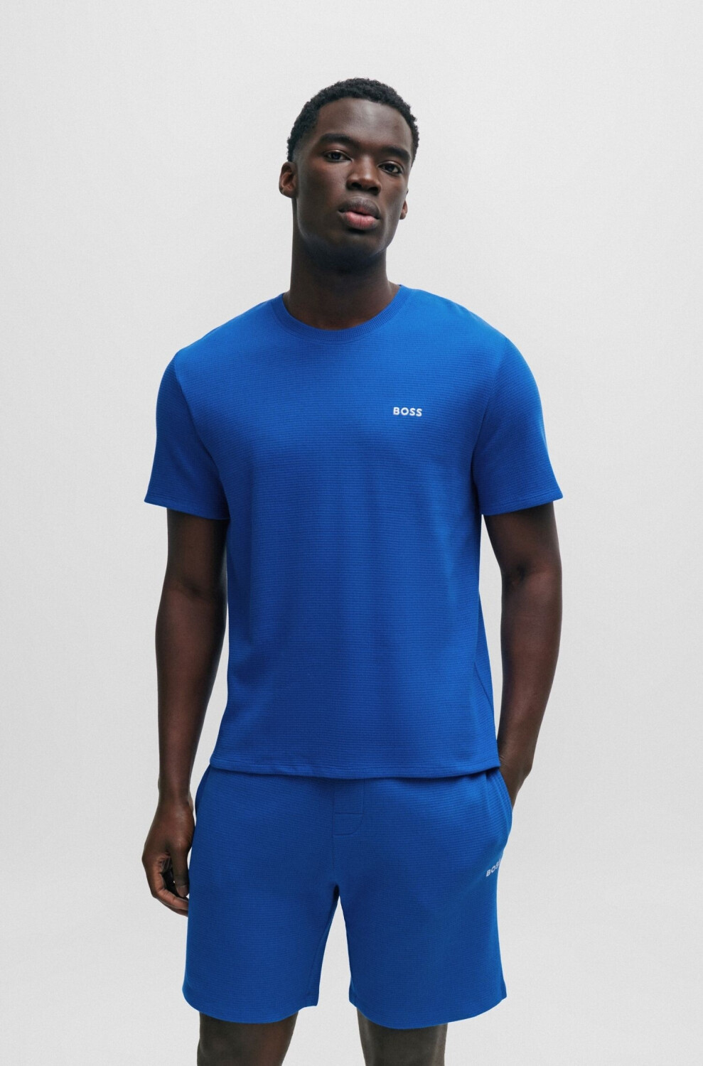 Hugo Boss Pyjama-Shirt Waffle T-Shirt (50480834) blue