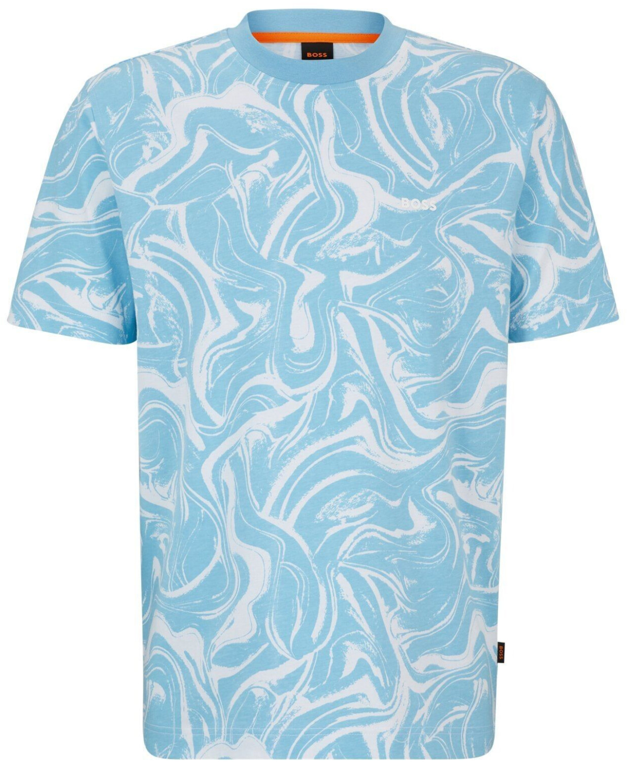 Hugo Boss Relaxed-fit cotton jersey T-shirt with wave print (50511251) blue
