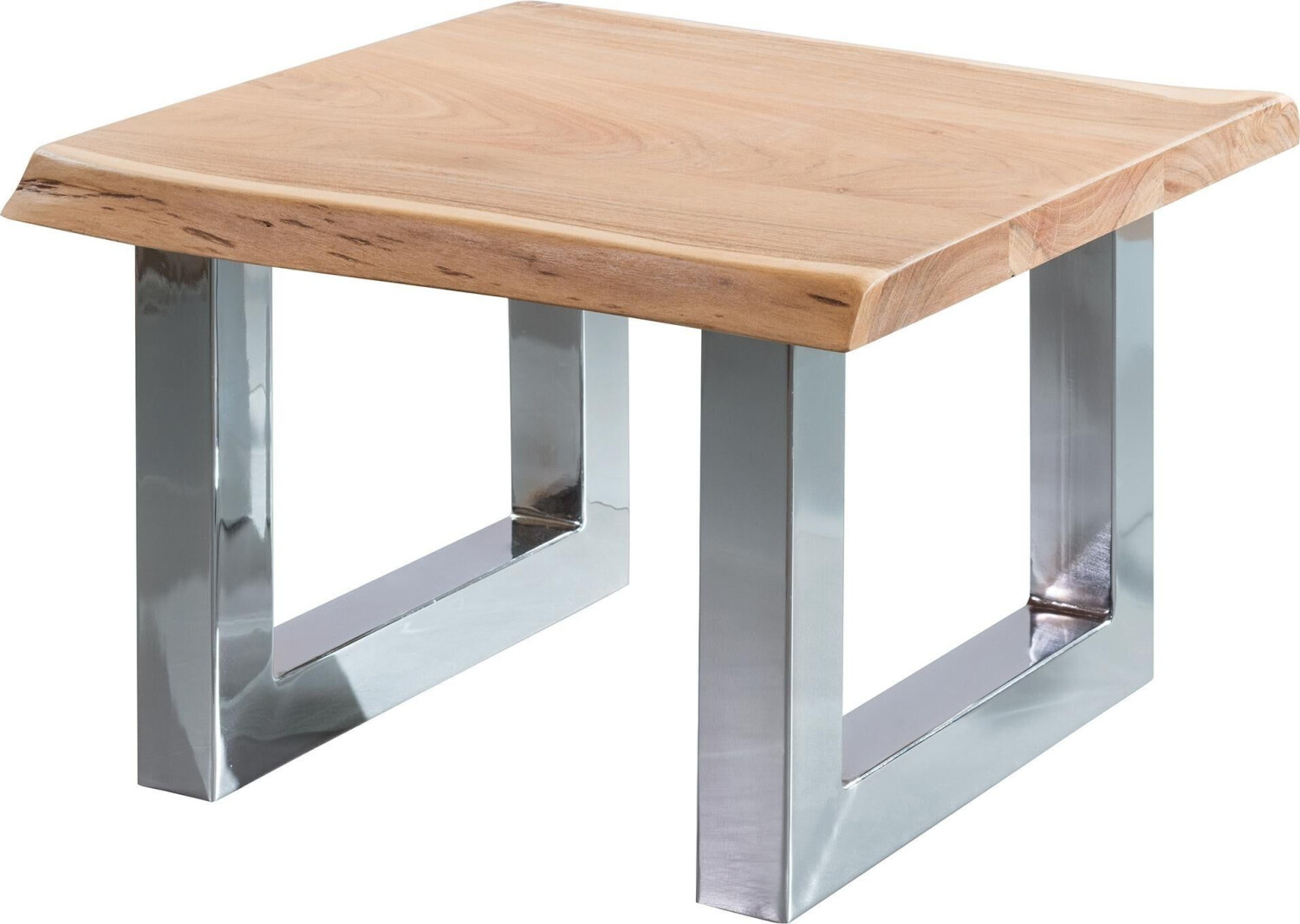 Finebuy Living room table ANURA solid acacia wood tree edge sofa table (FB49684)