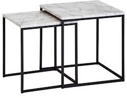 Finebuy Side table set of 2 marble look white (FB53005)