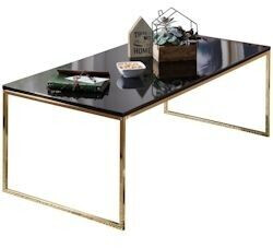 Finebuy Living room table RAVI 120 cm metal wood side table black (SuVa13981_1)