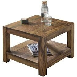Finebuy Living room table solid wood 60x60cm country house side table (SuVa2529_1)