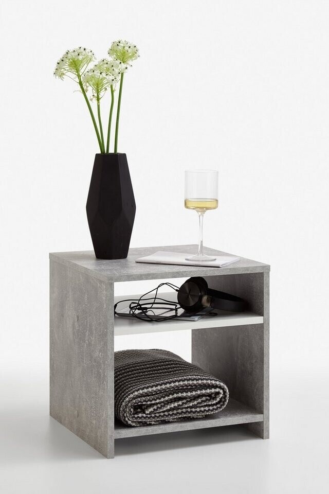 FMD Coffee table with shelf 40x40x40 cm concrete gray and white (428748)