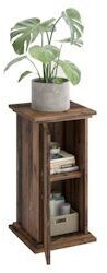 FMD Side Table with Door 57.4 cm Antique Style Dark Brown (429453)