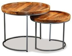 vidaXL Side table set 2 pcs. Solid mango wood (244585)