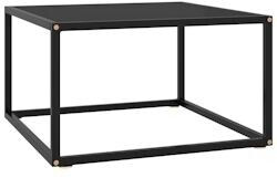 vidaXL Coffee table black with black glass 60x60x35 cm (322872)