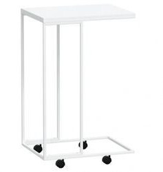 vidaXL Side table with wheels made of wood material V1 white and brown (343099)
