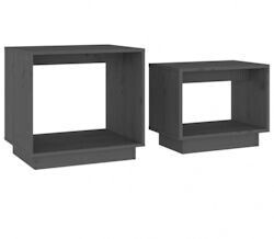 vidaXL Nesting tables 2 pcs. Solid pine wood gray (813527)
