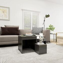 vidaXL Nesting tables 3 pcs. High-gloss gray wood material (808602)