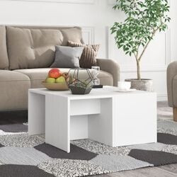 vidaXL Coffee table 4 pieces white 33x33x33 cm wood material (806813)