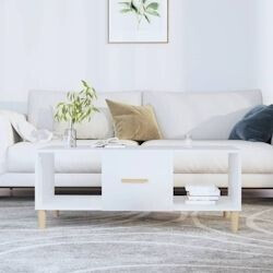 vidaXL Coffee table white 102x50x40 cm wood material (812690)