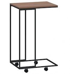 vidaXL Side table with wheels made of wood material V1 black and brown (343096)
