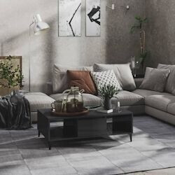 vidaXL Coffee table high-gloss gray 103.5x60x35 cm wood material (806030)