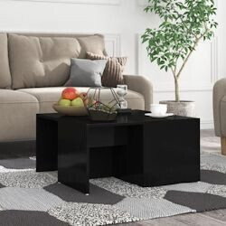 vidaXL Coffee table 4 pieces high-gloss black 33x33x33 cm wood material (806820)
