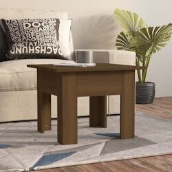 vidaXL Coffee table brown oak look 55x55x42 cm wood material (813070)