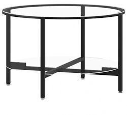 vidaXL Side table tempered glass 70x46 cm V1 transparent (331617)