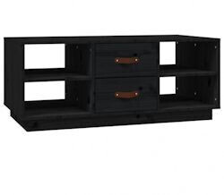 vidaXL Coffee table solid pine wood V9 black (818274)