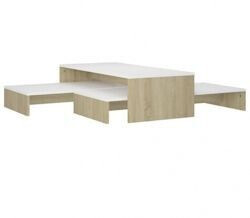 vidaXL Nesting table set chipboard white and Sonoma oak (806800)