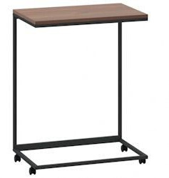 vidaXL Side table with wheels made of wood material V2 55x35x70 cm black/brown (343100)