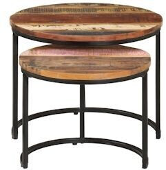 vidaXL Nesting tables 2 pieces 50x40 / 40x34 cm reclaimed solid wood (338000)