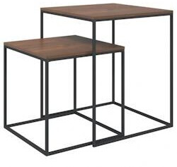 vidaXL Coffee table set 2 pieces. 40X40x48/ 35x35x35 cm black/brown (343112)
