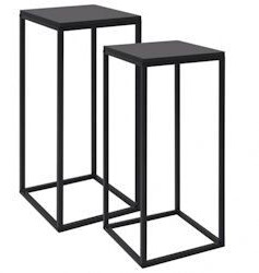 vidaXL Side tables 2 pcs. 25X25x60 cm steel black (336128)