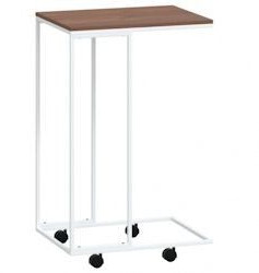 vidaXL Side table with wheels made of wood material 40x30x63.5 cm V1 white (343098)