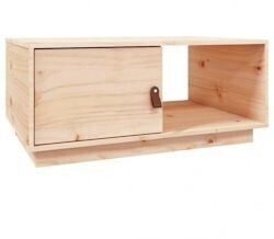 vidaXL Coffee table solid pine wood 80x50x35.5 cm V7 natural (818260)