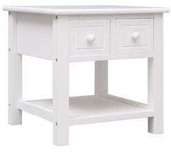 vidaXL Side table white 40x40x40 cm Paulownia wood (284070)