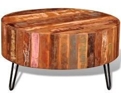 Photos - Coffee Table VidaXL  reclaimed wood round 70x38 cm  (241626)