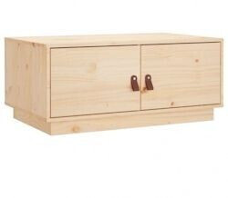 vidaXL Coffee table solid pine wood 35x80x50 cm V5 natural (818250)