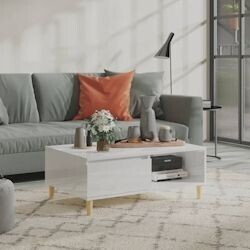 vidaXL Coffee table high-gloss white 90x60x35 cm made of wood (806001)