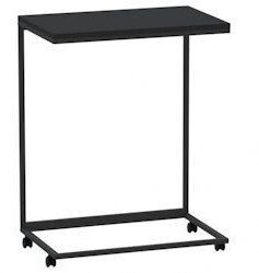 vidaXL Side table with wheels made of wood material V2 black (343101)
