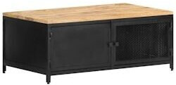 vidaXL Coffee table 90x50x37 cm Rough mango solid wood (323136)