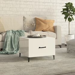 vidaXL Coffee table with metal legs high-gloss white 50x50x40 cm (812738)