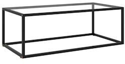 vidaXL Coffee table black with tempered glass 100x50x35 cm (322879)