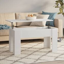 vidaXL Coffee table high-gloss white 101x49x52 cm wood material (809689)