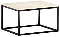 vidaXL Sofa table white 60x60x35 cm real stone in marble look (286439)