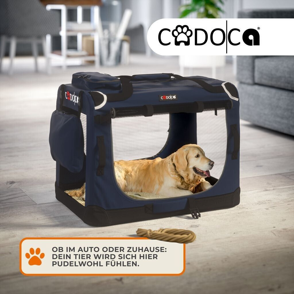 Cadoca Caisse de transport pour chien L Navy Cadoca Caisse de transport pour chien L Navy